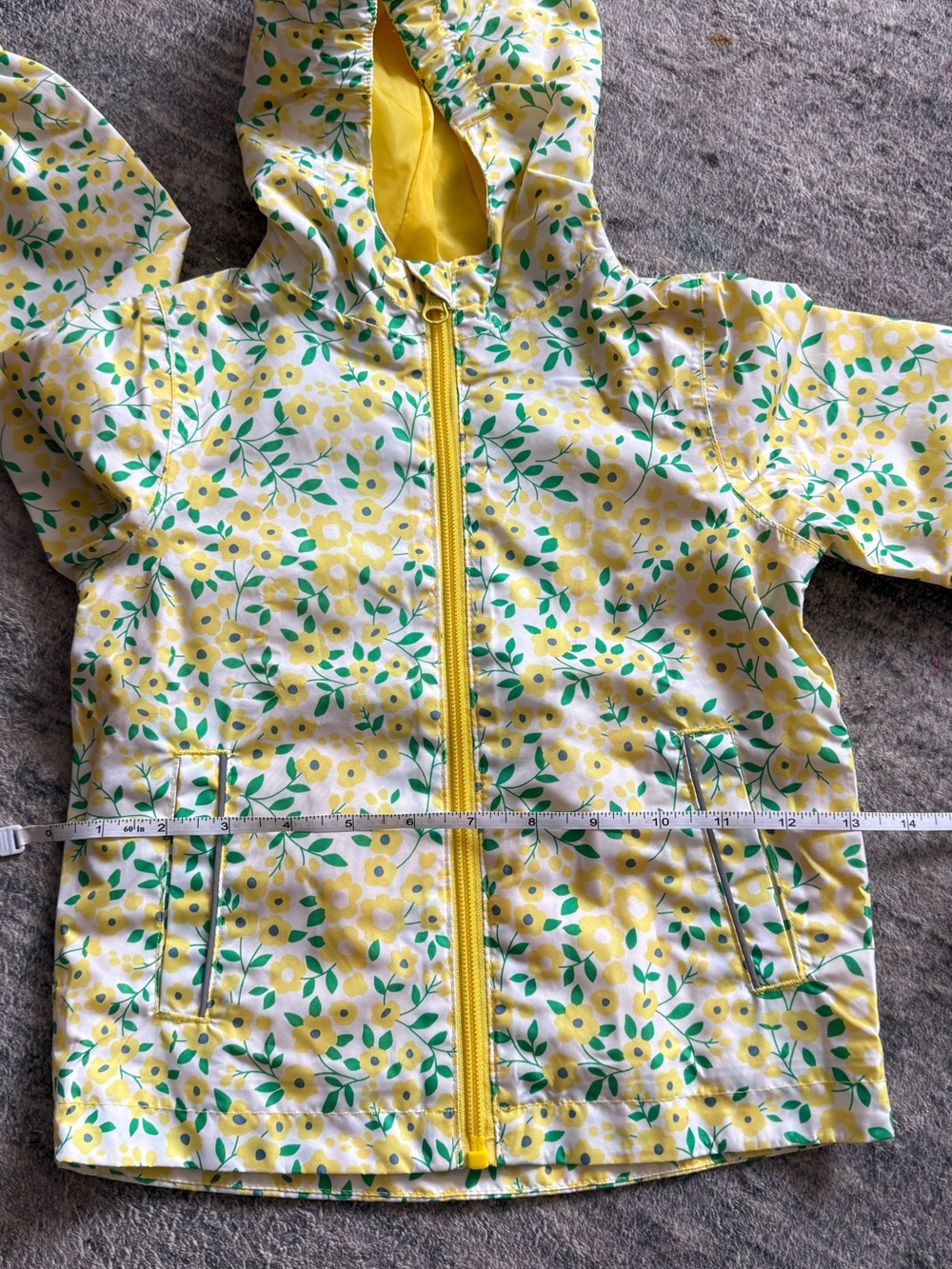 Kids Floral Hooded Raincoat in Yellow - Unbranded - Picture 3 of 10